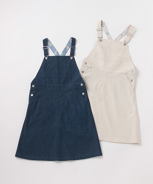 pom ponette junior（ポンポネットジュニア）の「【PAUL＆JOEコラボ】ミディ丈サロペットスカート（サロペット/オーバーオール・キッズ・ネイビー/ライトベージュ・150/160/140/165）」の13枚目の写真