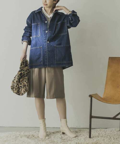 URBAN RESEARCH（アーバンリサーチ）の「フェイクレザーハーフパンツ（その他パンツ・レディース・ブラック/ベージュ系その他・36/38）」の4枚目の写真