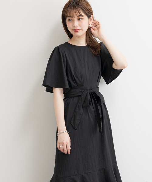 natural couture(ナチュラルクチュール)の「釦あきマーメイド2WAYワンピース(ワンピース・レディース・カーキ/ストライプ/ブラック/ベージュ・FREE)」の1枚目の写真
