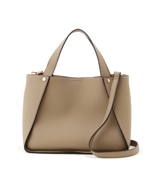 NATURAL BEAUTY BASIC（ナチュラルビューティーベーシック）の「トラペーズデイリートート（トートバッグ・レディース・ベージュ/オフホワイト/ラベンダー・ﾌﾘ-）」の13枚目の写真