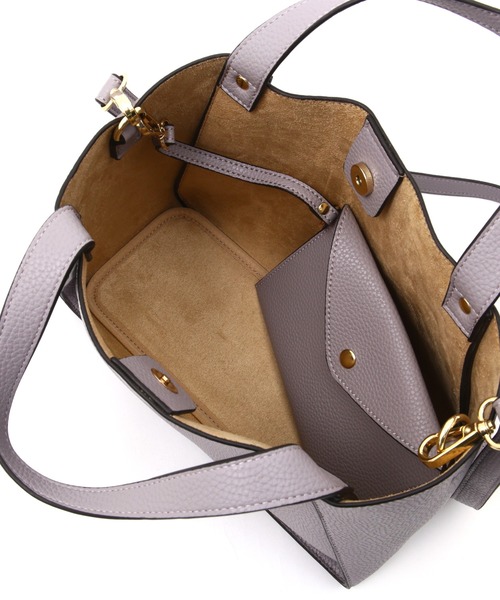 NATURAL BEAUTY BASIC（ナチュラルビューティーベーシック）の「トラペーズデイリートート（トートバッグ・レディース・ベージュ/オフホワイト/ラベンダー・ﾌﾘ-）」の21枚目の写真