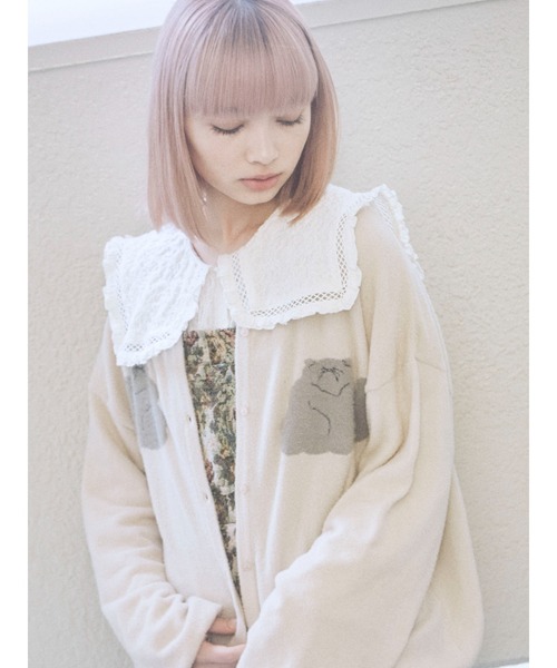 merry jenny(メリージェニー)の「cat&cat カーディガン(カーディガン/ボレロ・レディース・オフホワイト/グレー/ブラック・FREE)」の19枚目の写真