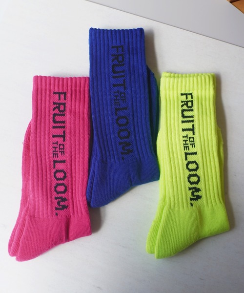 RiNc (リンク)の「【 FRUIT OF THE LOOM / フルーツ オブ ザ ルーム 】 縦 ロゴ ソックス 3点セット(ソックス/靴下・レディース・C/A/B・FREE)」の2枚目の写真