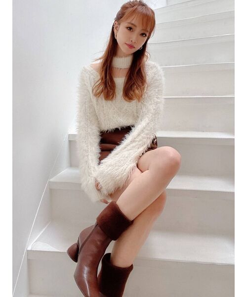 RESEXXY（リゼクシー）の「ソックス切替ショートブーツ（ブーツ・レディース・ブラック/ブラウン・SMALL/MEDIUM/LARGE）」の5枚目の写真