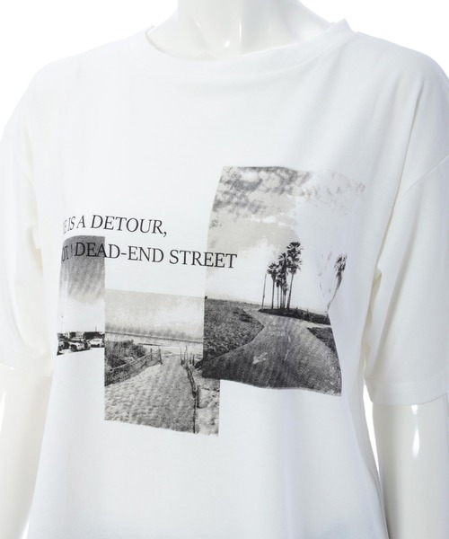 fifth（フィフス）の「ルーズモノクロフォトTシャツ（Tシャツ/カットソー・レディース・ホワイト/ベージュ・MEDIUM）」の8枚目の写真