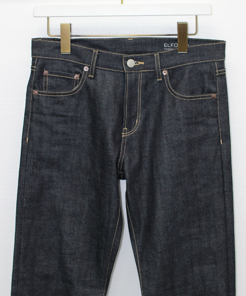 ELFORBR（エルフォーブル）の「リジットデニムスリムストレートパンツ（デニムパンツ・レディース・インディゴブルー・36/38/34）」の3枚目の写真