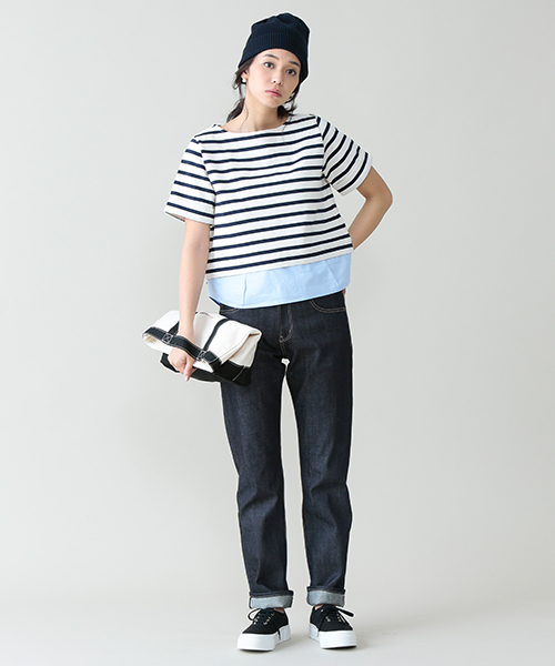 ELFORBR（エルフォーブル）の「リジットデニムスリムストレートパンツ（デニムパンツ・レディース・インディゴブルー・36/38/34）」の5枚目の写真