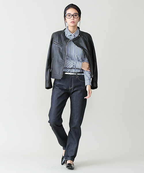 ELFORBR（エルフォーブル）の「リジットデニムスリムストレートパンツ（デニムパンツ・レディース・インディゴブルー・36/38/34）」の9枚目の写真