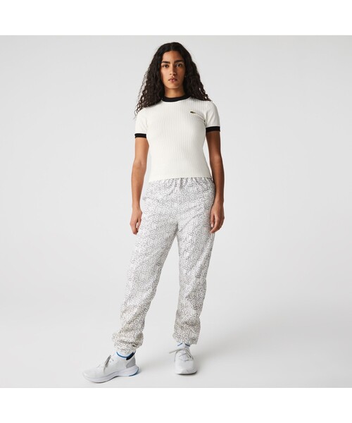 LACOSTE L!VE（ラコステライブ）の「LACOSTE L!VE コントラストリブTシャツ（ニット/セーター・レディース・ホワイト・38/36/34）」の2枚目の写真