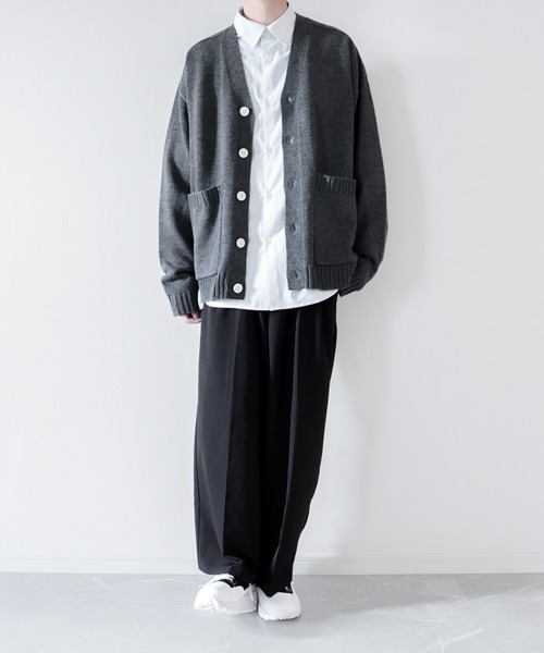 melt.（メルト）の「melt. - ダブルビッグポケットオーバーリラックスカーディガン（カーディガン/ボレロ・メンズ・ブルー/グレイッシュベージュ/チャコールグレー・SMALL/MEDIUM/LARGE）」の7枚目の写真