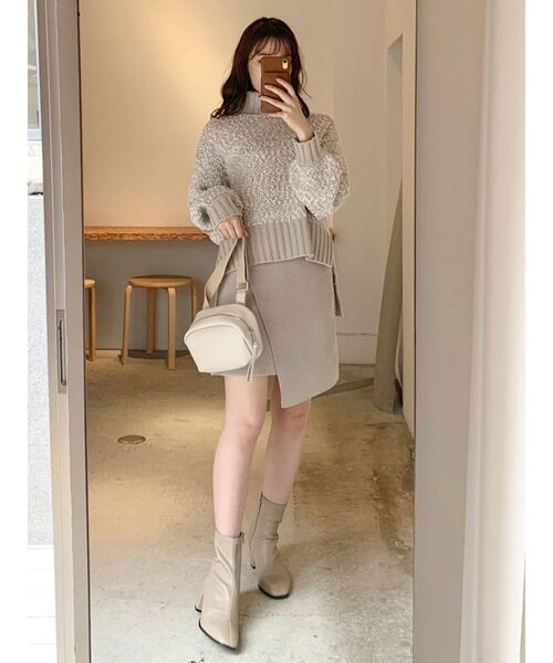 dazzlin（ダズリン）の「ダブルカラータートルニット（ニット/セーター・レディース・ベージュ/ピンク・FREE）」の4枚目の写真