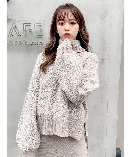 dazzlin（ダズリン）の「ダブルカラータートルニット（ニット/セーター・レディース・ベージュ/ピンク・FREE）」の12枚目の写真