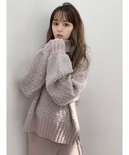 dazzlin（ダズリン）の「ダブルカラータートルニット（ニット/セーター・レディース・ベージュ/ピンク・FREE）」の13枚目の写真