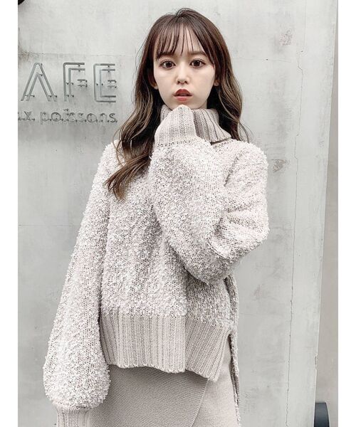 dazzlin（ダズリン）の「ダブルカラータートルニット（ニット/セーター・レディース・ベージュ/ピンク・FREE）」の6枚目の写真