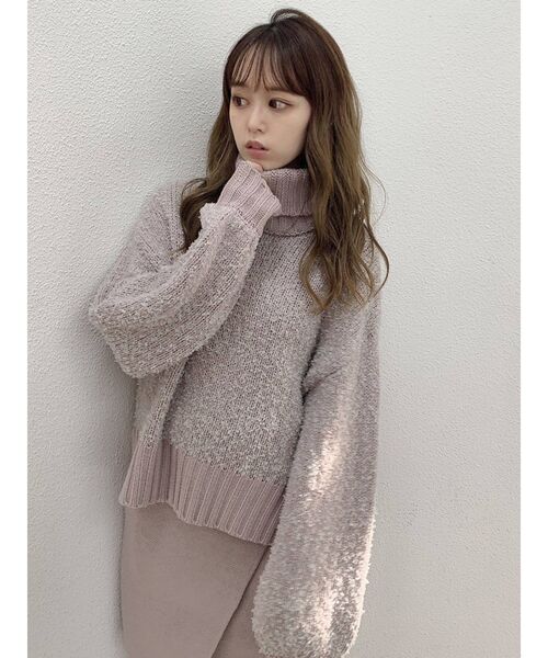 dazzlin（ダズリン）の「ダブルカラータートルニット（ニット/セーター・レディース・ベージュ/ピンク・FREE）」の3枚目の写真