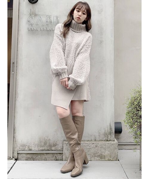 dazzlin（ダズリン）の「ダブルカラータートルニット（ニット/セーター・レディース・ベージュ/ピンク・FREE）」の10枚目の写真