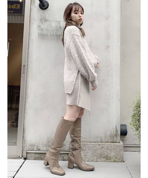 dazzlin（ダズリン）の「ダブルカラータートルニット（ニット/セーター・レディース・ベージュ/ピンク・FREE）」の14枚目の写真