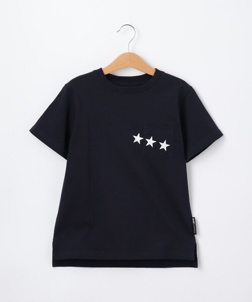 BASECONTROL(ベースコントロール)の「◆KIDS 定番空紡糸天竺 半袖スターポケットTシャツ(Tシャツ/カットソー・キッズ・ライトブルー/ブラック/ネイビー/オレンジ/アイボリー・11/12/13/14)」の1枚目の写真