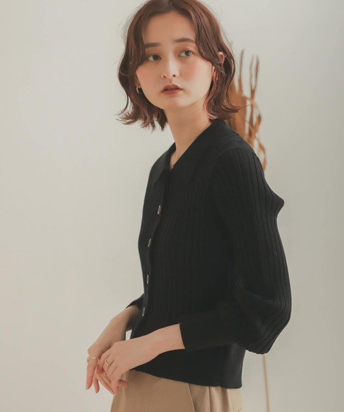 SENSE OF PLACE by URBAN RESEARCH(センスオブプレイスバイアーバンリサーチ)の「エリツキリブカーディガン(カーディガン/ボレロ・レディース・ブラック/ベージュ/アイボリー・ONE)」の5枚目の写真