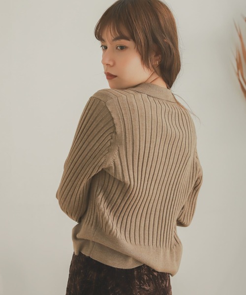SENSE OF PLACE by URBAN RESEARCH(センスオブプレイスバイアーバンリサーチ)の「エリツキリブカーディガン(カーディガン/ボレロ・レディース・ブラック/ベージュ/アイボリー・ONE)」の6枚目の写真