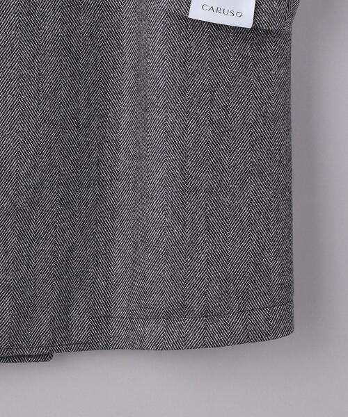 【極美品】CARUSOカルーゾヘリンボーンカシミア混バルカラーコート50グレー 極美品】CARUSOカルーゾヘリンボーンカシミア混バルカラーコート50グレー