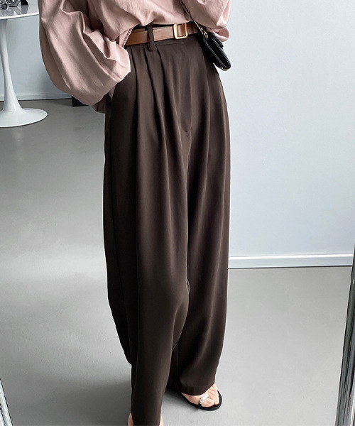 c.u.l（シーユーエル）の「【c.u.l:w】タック入りワイドパンツ culw93（スラックス・レディース・グリーン/ブラウン・L/M）」の7枚目の写真