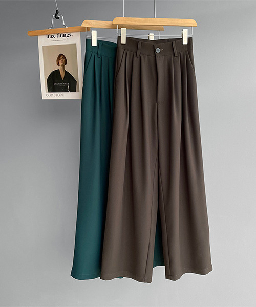 c.u.l（シーユーエル）の「【c.u.l:w】タック入りワイドパンツ culw93（スラックス・レディース・グリーン/ブラウン・L/M）」の18枚目の写真