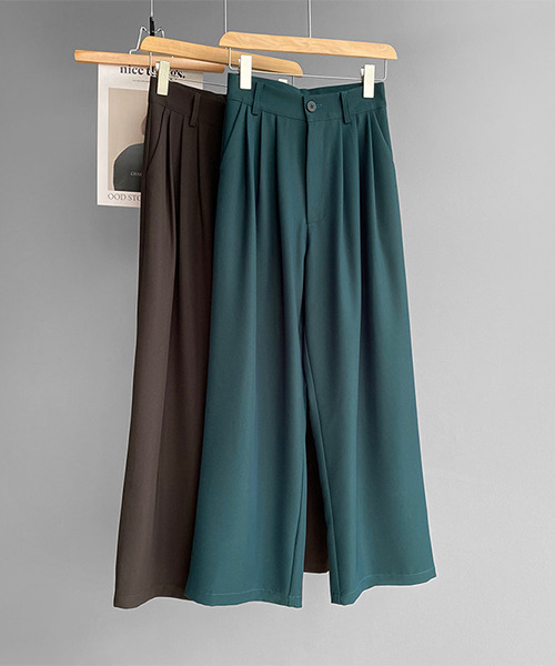 c.u.l（シーユーエル）の「【c.u.l:w】タック入りワイドパンツ culw93（スラックス・レディース・グリーン/ブラウン・L/M）」の20枚目の写真