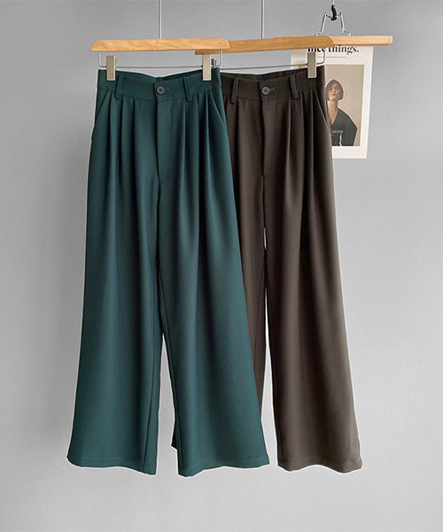 c.u.l（シーユーエル）の「【c.u.l:w】タック入りワイドパンツ culw93（スラックス・レディース・グリーン/ブラウン・L/M）」の21枚目の写真