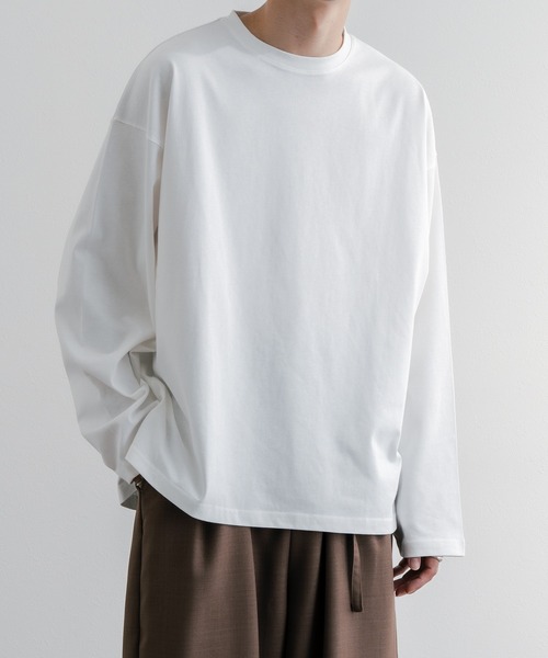 epnok(エプノック)の「ワイドスリーブロンT(Tシャツ/カットソー・メンズ・グレイッシュブルー/グレイッシュベージュ/オフホワイト・SMALL/MEDIUM/LARGE)」の2枚目の写真