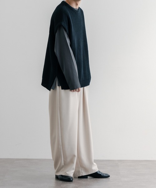 epnok(エプノック)の「ワイドスリーブロンT(Tシャツ/カットソー・メンズ・グレイッシュブルー/グレイッシュベージュ/オフホワイト・SMALL/MEDIUM/LARGE)」の12枚目の写真