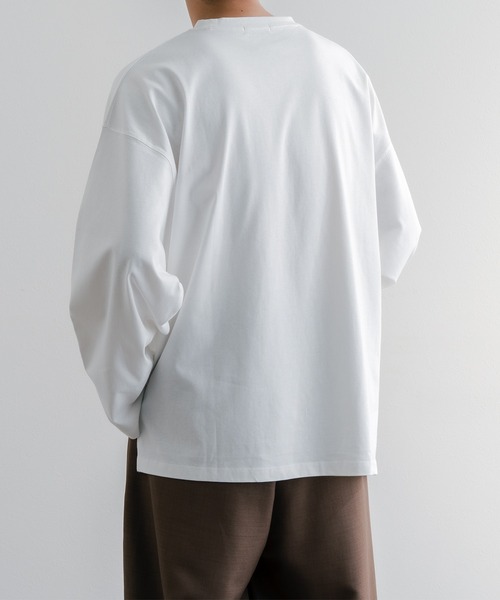 epnok(エプノック)の「ワイドスリーブロンT(Tシャツ/カットソー・メンズ・グレイッシュブルー/グレイッシュベージュ/オフホワイト・SMALL/MEDIUM/LARGE)」の20枚目の写真