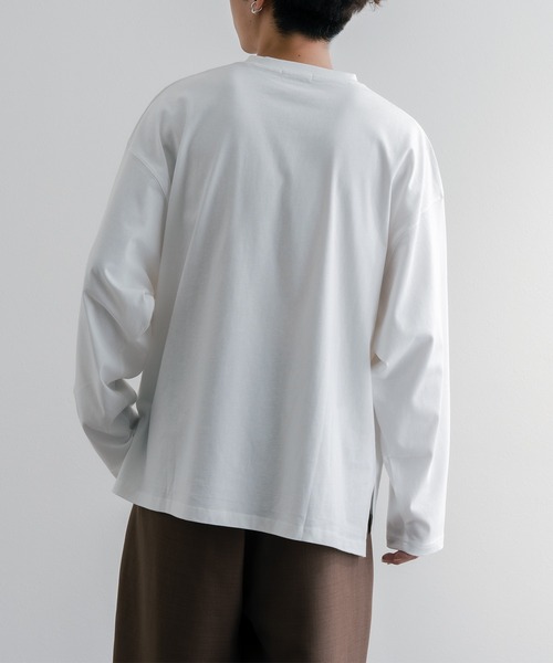 epnok(エプノック)の「ワイドスリーブロンT(Tシャツ/カットソー・メンズ・グレイッシュブルー/グレイッシュベージュ/オフホワイト・SMALL/MEDIUM/LARGE)」の21枚目の写真