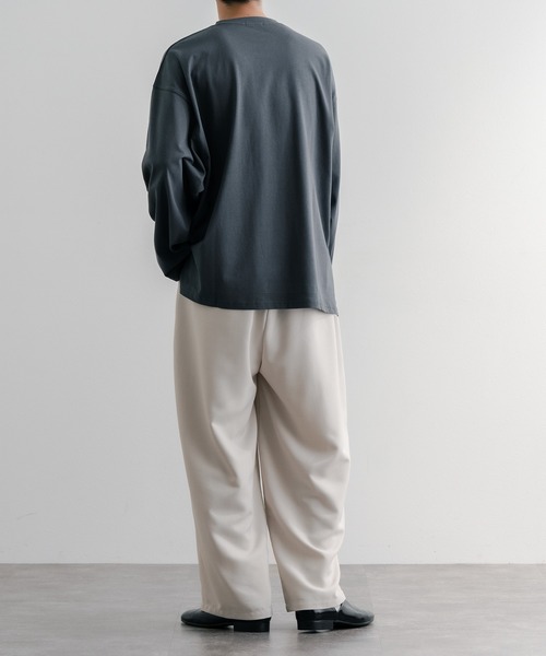 epnok(エプノック)の「ワイドスリーブロンT(Tシャツ/カットソー・メンズ・グレイッシュブルー/グレイッシュベージュ/オフホワイト・SMALL/MEDIUM/LARGE)」の9枚目の写真