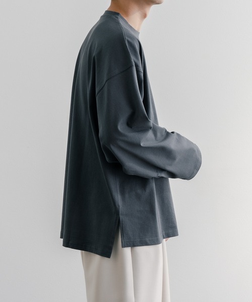 epnok(エプノック)の「ワイドスリーブロンT(Tシャツ/カットソー・メンズ・グレイッシュブルー/グレイッシュベージュ/オフホワイト・SMALL/MEDIUM/LARGE)」の4枚目の写真