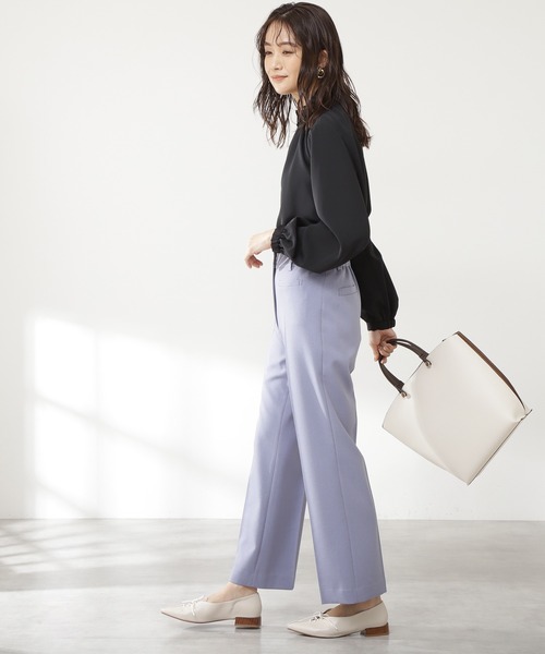 N.（N. Natural Beauty Basic）（エヌエヌナチュラルビューティーベーシック）の「◆ギャザーフリルネックブラウス（Tシャツ/カットソー・レディース・グレー/ピンク/ブラック/クリーム・MEDIUM）」の14枚目の写真