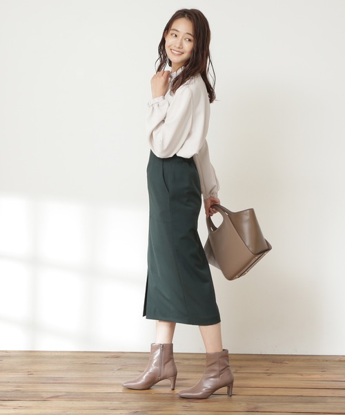 N.（N. Natural Beauty Basic）（エヌエヌナチュラルビューティーベーシック）の「◆ギャザーフリルネックブラウス（Tシャツ/カットソー・レディース・グレー/ピンク/ブラック/クリーム・MEDIUM）」の10枚目の写真