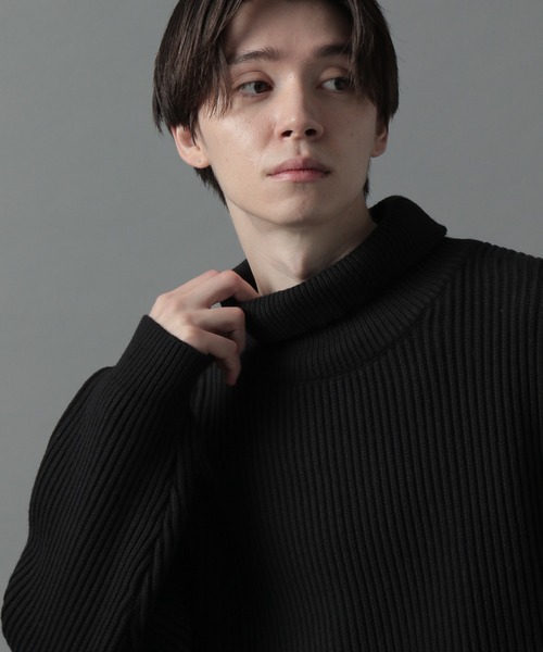 HARE(ハレ)の「BIGアゼタートルニットプルオーバー(HARE)(ニット/セーター・メンズ・ブラック/グレー/イエロー/グリーン・SMALL/MEDIUM)」の1枚目の写真