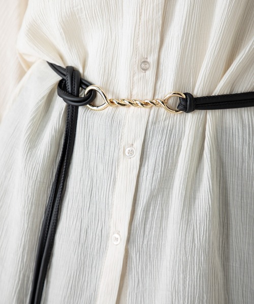 MILLION CARATS(ミリオンカラッツ)の「ツイストバックルコードベルト(ベルト・レディース・ブラック/ベージュ・FREE)」の7枚目の写真