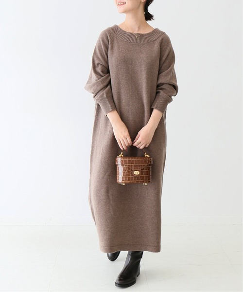 SLOBE IENA（スローブイエナ）の「ラムウールO/T ワンピース◆（ワンピース・レディース・ブラック/ブラウン/ナチュラル/グリーン・FREE）」の3枚目の写真