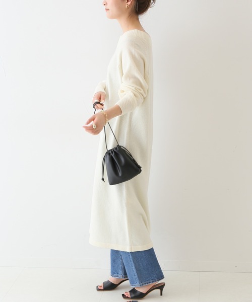 SLOBE IENA（スローブイエナ）の「ラムウールO/T ワンピース◆（ワンピース・レディース・ブラック/ブラウン/ナチュラル/グリーン・FREE）」の8枚目の写真