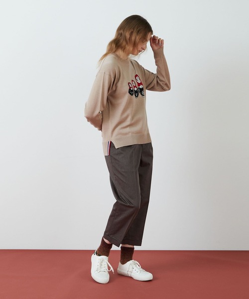 FRAPBOIS（フラボア）の「マトリョーナ ニット（ニット/セーター・レディース・ライトベージュ/ネイビー・1/2）」の10枚目の写真