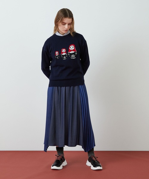 FRAPBOIS（フラボア）の「マトリョーナ ニット（ニット/セーター・レディース・ライトベージュ/ネイビー・1/2）」の19枚目の写真