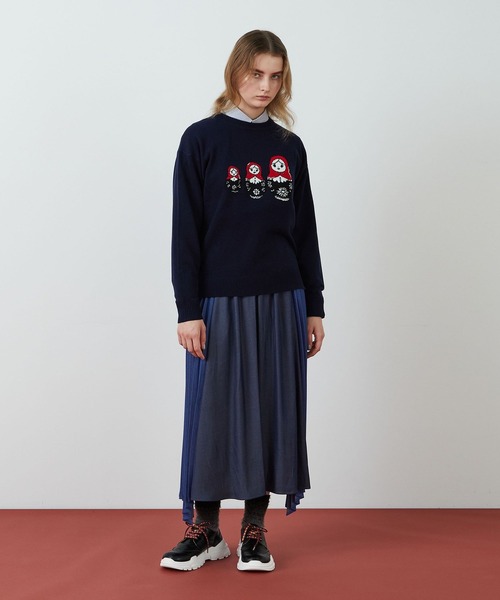 FRAPBOIS（フラボア）の「マトリョーナ ニット（ニット/セーター・レディース・ライトベージュ/ネイビー・1/2）」の22枚目の写真