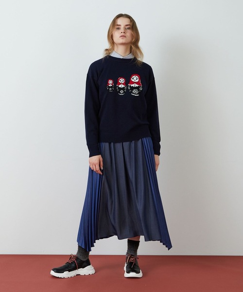 FRAPBOIS（フラボア）の「マトリョーナ ニット（ニット/セーター・レディース・ライトベージュ/ネイビー・1/2）」の13枚目の写真