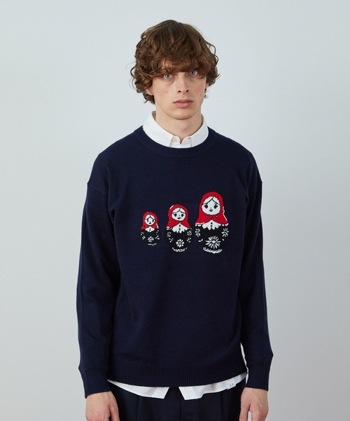 FRAPBOIS（フラボア）の「マトリョーナ ニット（ニット/セーター・レディース・ライトベージュ/ネイビー・1/2）」の20枚目の写真