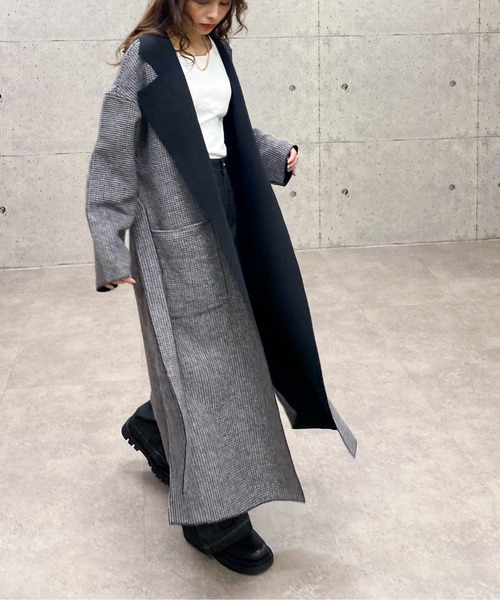 ABITOKYO(アビトーキョー)の「【ABITOKYO ORIGINAL】チェックロングチェスターコート(チェスターコート・レディース・ベージュ/チャコールグレー/ブラウン・FREE)」の21枚目の写真