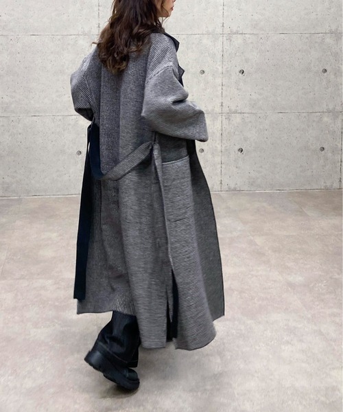 ABITOKYO(アビトーキョー)の「【ABITOKYO ORIGINAL】チェックロングチェスターコート(チェスターコート・レディース・ベージュ/チャコールグレー/ブラウン・FREE)」の16枚目の写真