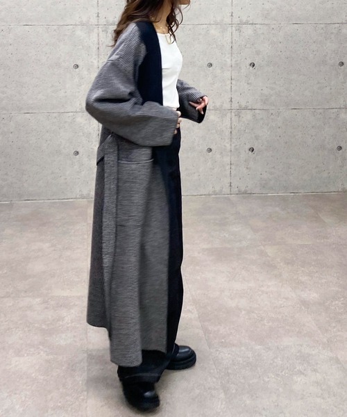 ABITOKYO(アビトーキョー)の「【ABITOKYO ORIGINAL】チェックロングチェスターコート(チェスターコート・レディース・ベージュ/チャコールグレー/ブラウン・FREE)」の15枚目の写真