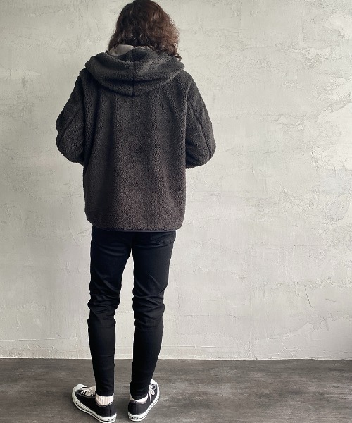 CHUMS（チャムス）の「【WEB限定】[CHUMS/チャムス] ボンディングボアフリースジップパーカー（ブルゾン・レディース・ブラック/グレー/ベージュ・M/L/XL）」の13枚目の写真